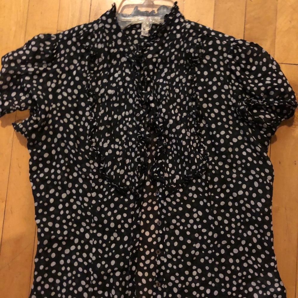 Joie dotted ruffle blouse